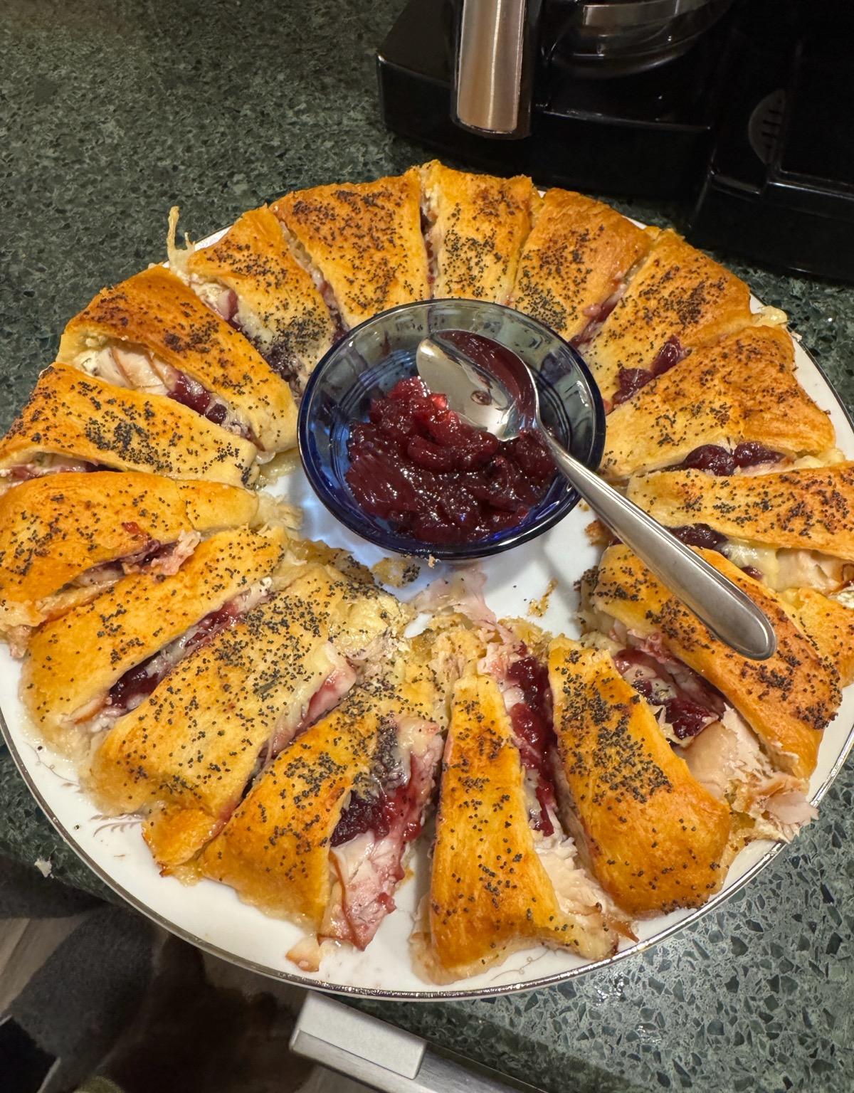Turkey Cranberry Crescent Ring