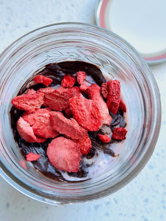 Dark Chocolate Strawberry Chia Seed Pudding