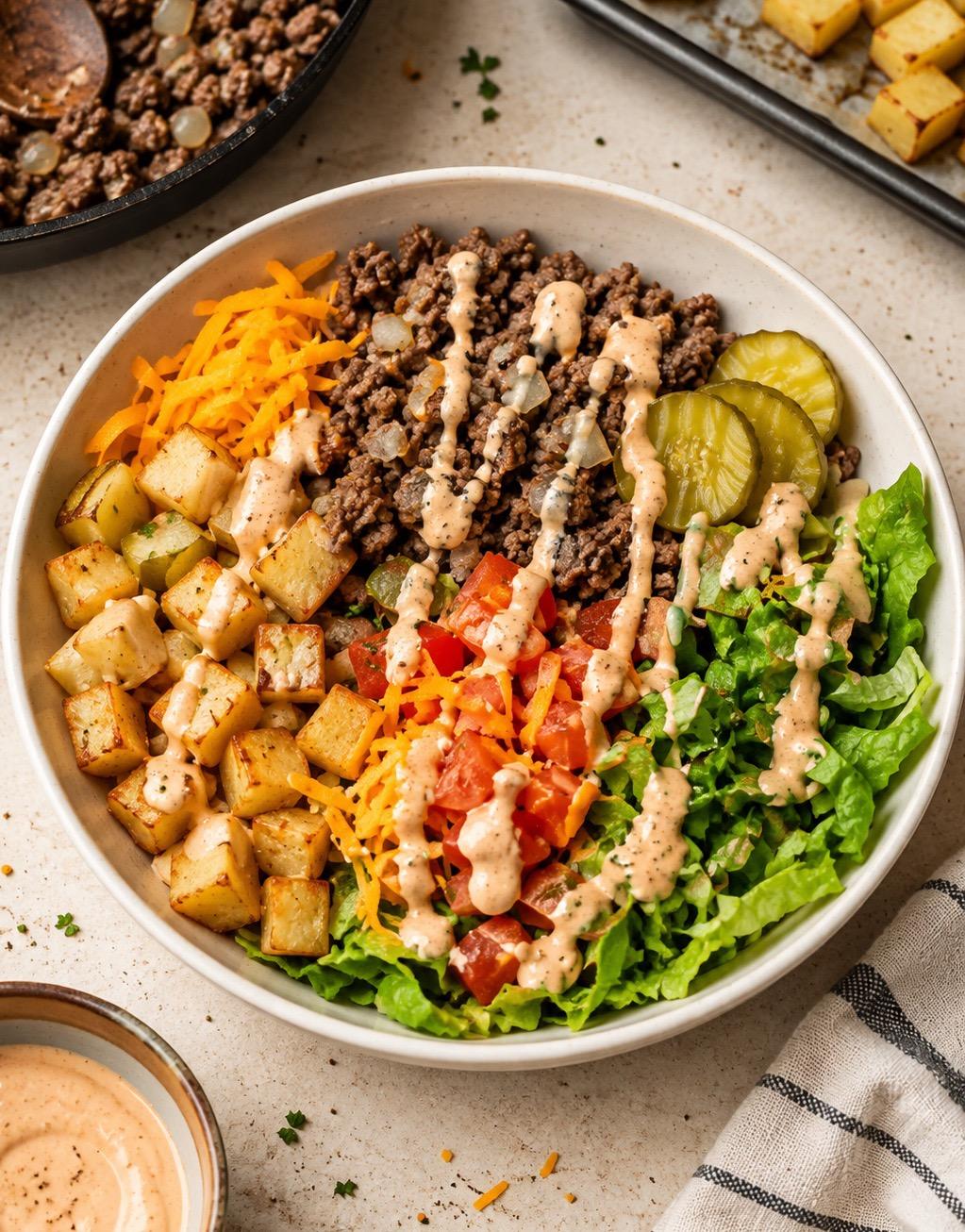 Loaded Burger Bowls