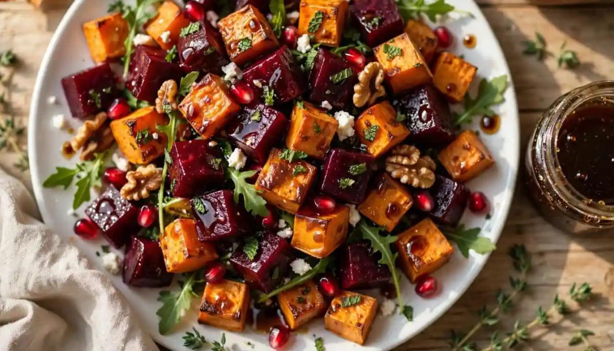 Roasted Beetroot and Sweet Potato Salad