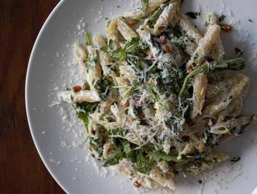 Ricotta, Arugula, Pine Nuts Penne Pasta