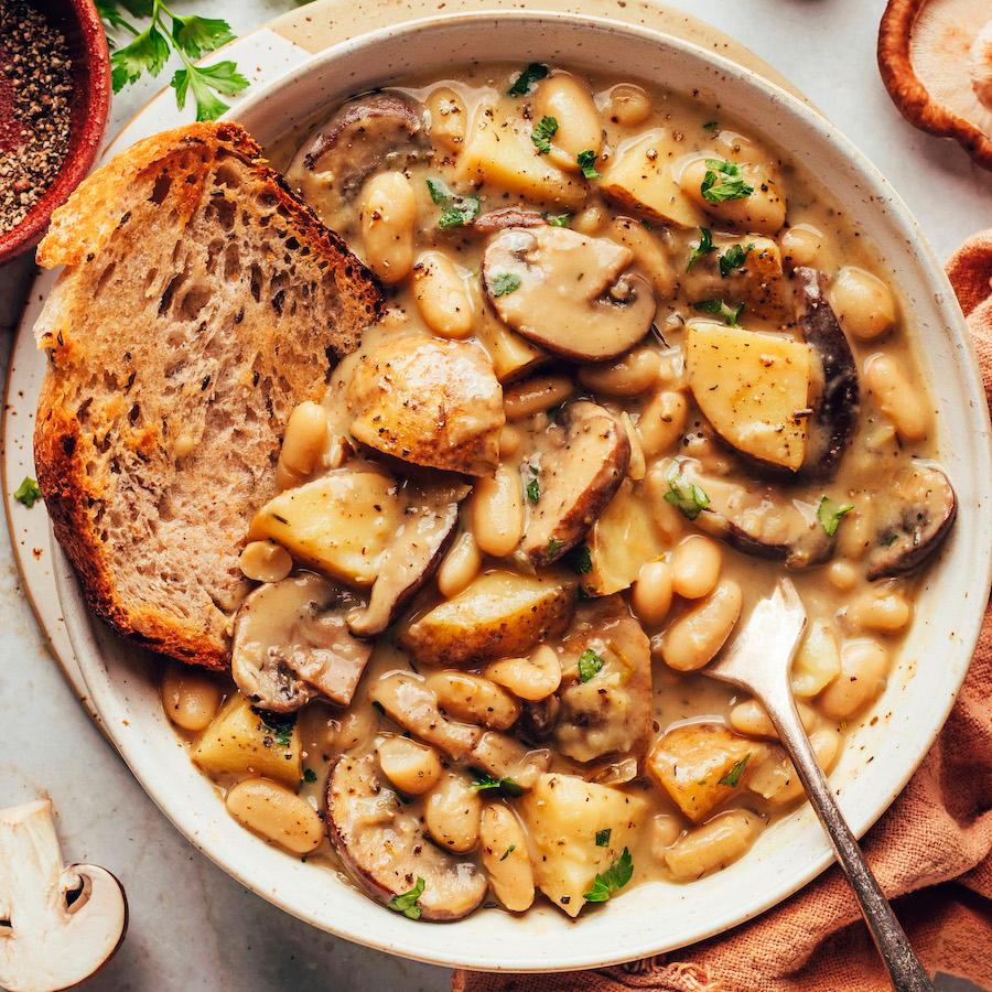Cozy White Bean Mushroom Stew (Vegan)