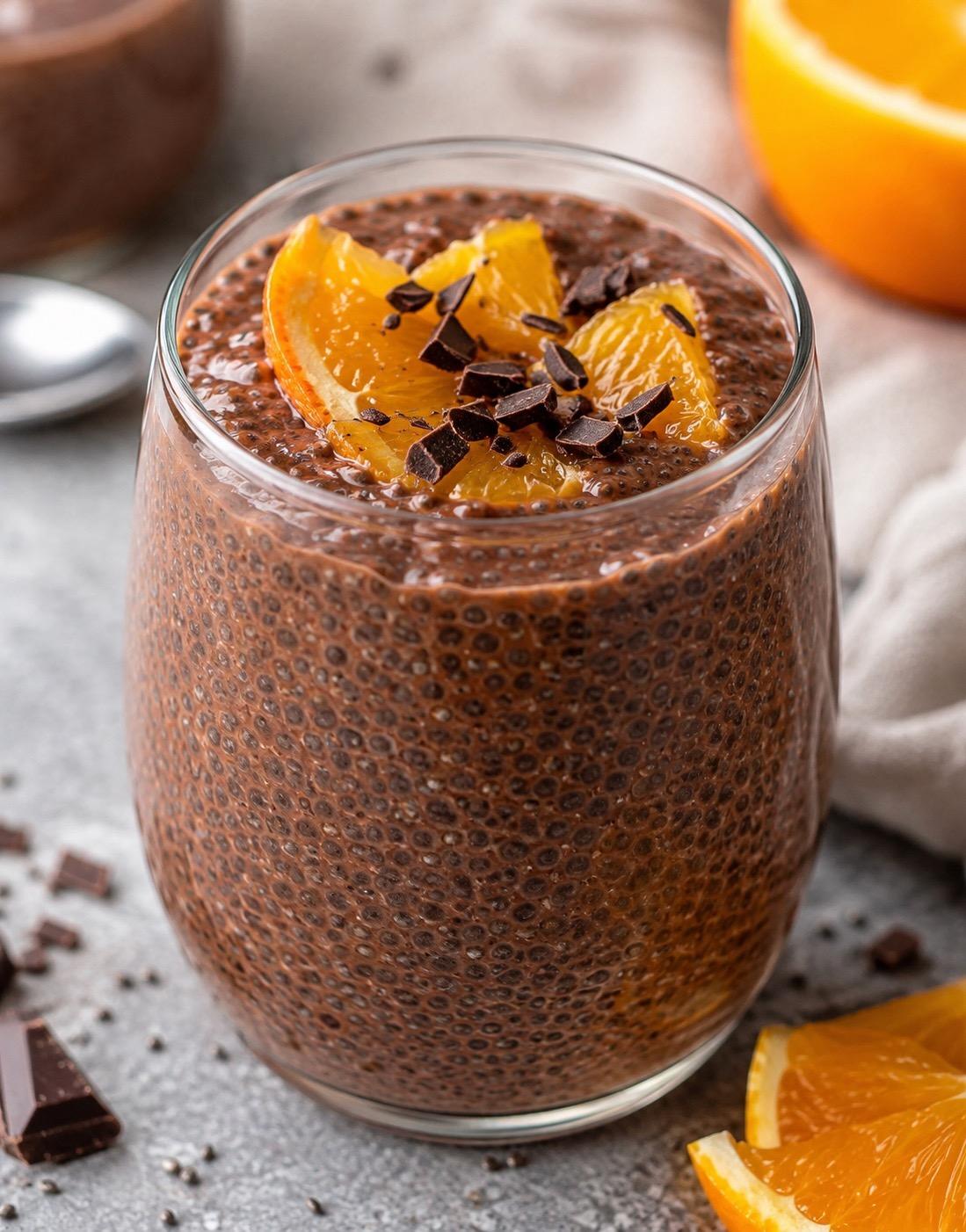 Creamy Chocolate Orange Chia Pudding
