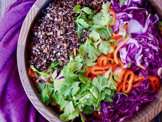 Gluten-Free Quinoa Vegetable Slaw With Peanut Dressing