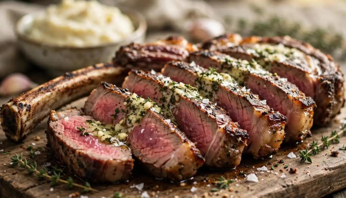 Garlic Herb Butter Tomahawk Steak