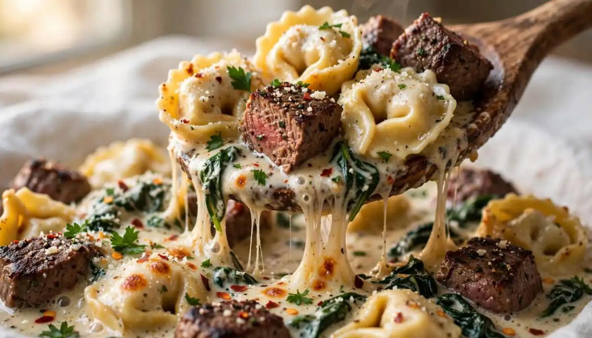 Ultimate Cheesy Steak Bites & Tortellini Skillet