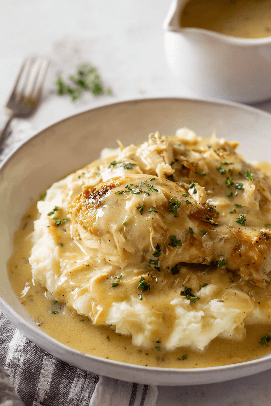 Chicken and Gravy with Mashed Potatoes
