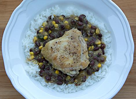 Tomatillo-braised Chicken Thighs