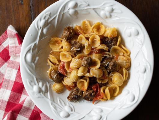 Orecchiette with Sausage and Fresh Tomato