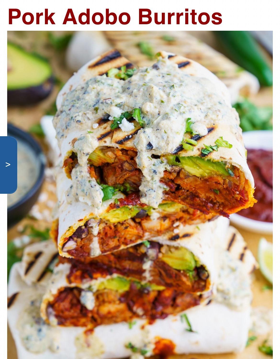 Adobo burritos