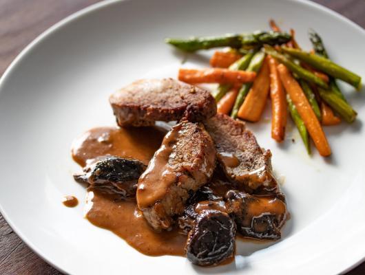 Sauteed Pork Tenderloin with Prunes