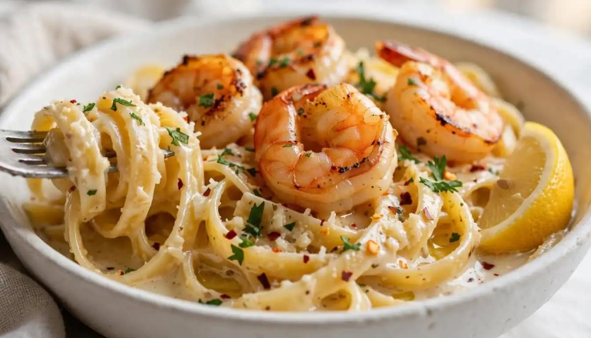 Creamy Garlic Butter Shrimp Pasta