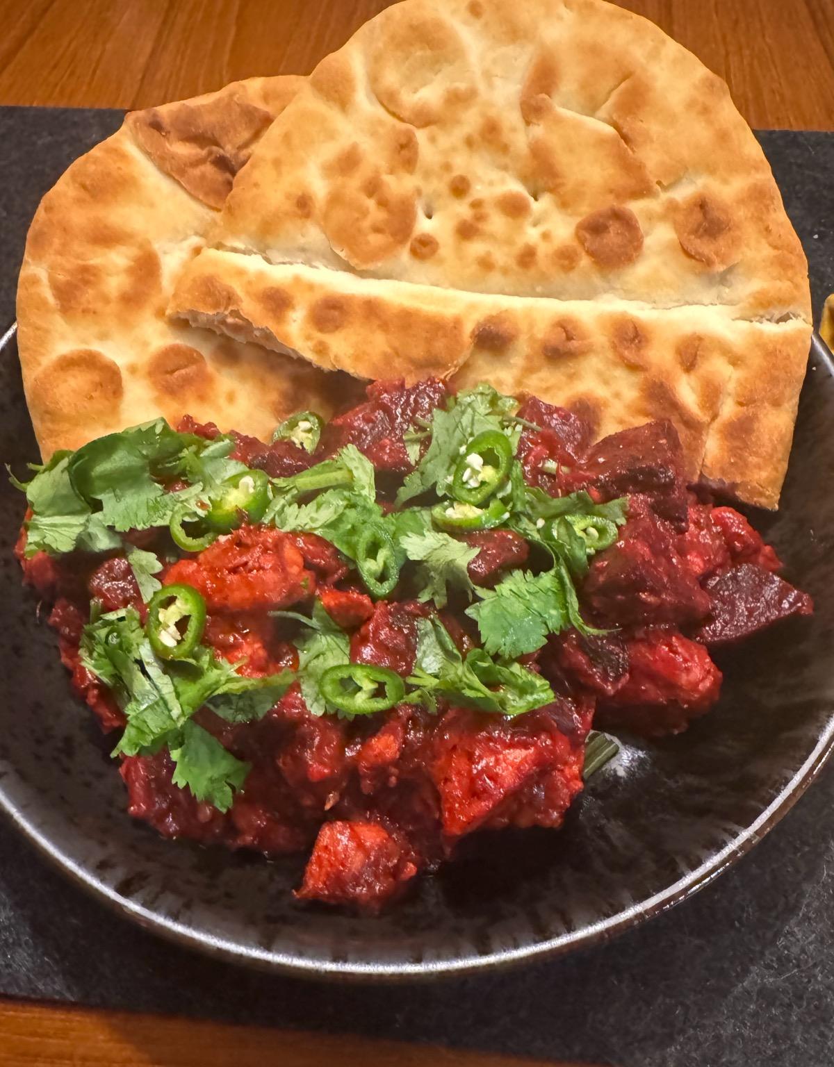 Chukandar Chicken (Tangy Chicken Curry With Beets)