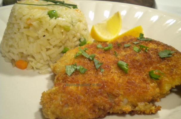 Pork Schnitzel and Vegetable Rice Pilaf