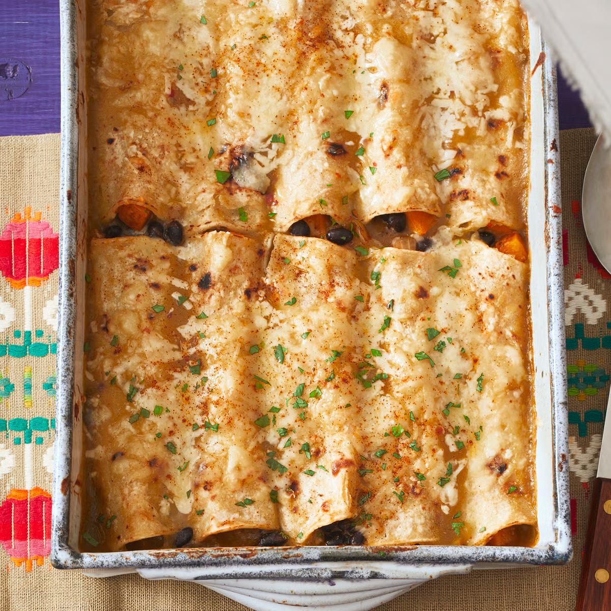 Butternut Squash and Black Bean Enchiladas