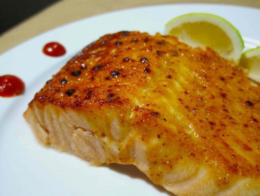 Maple and Mustard-Glazed Salmon
