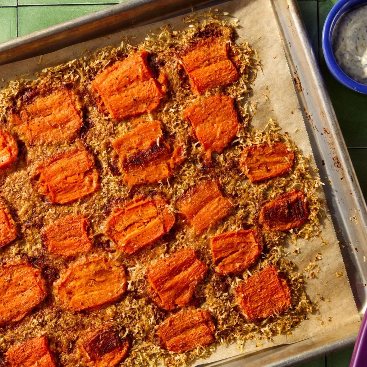 Smashed Parmesan Carrots