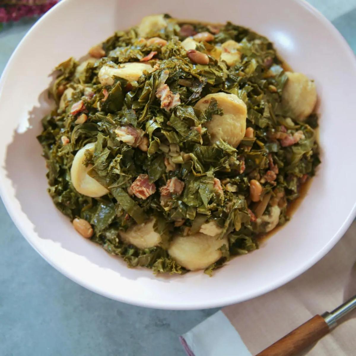 Slow-Cooker Greens and Dumplings