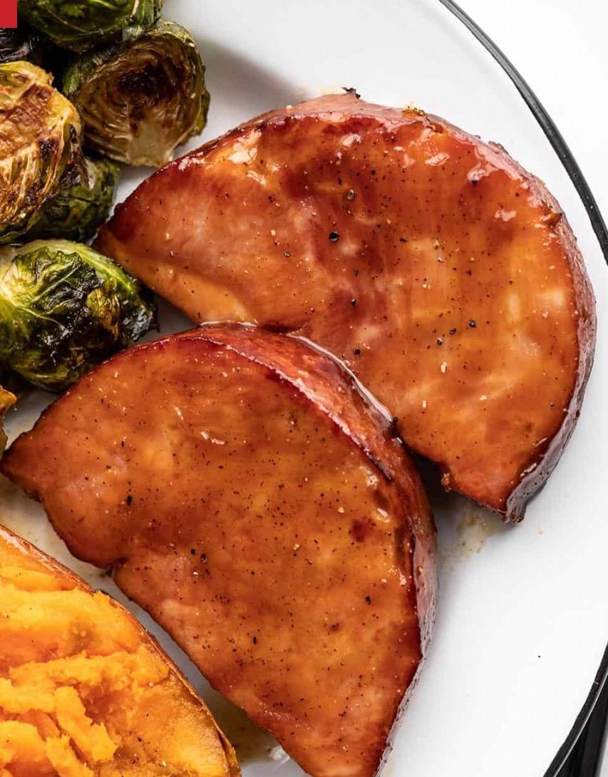 Glazed ham steaks