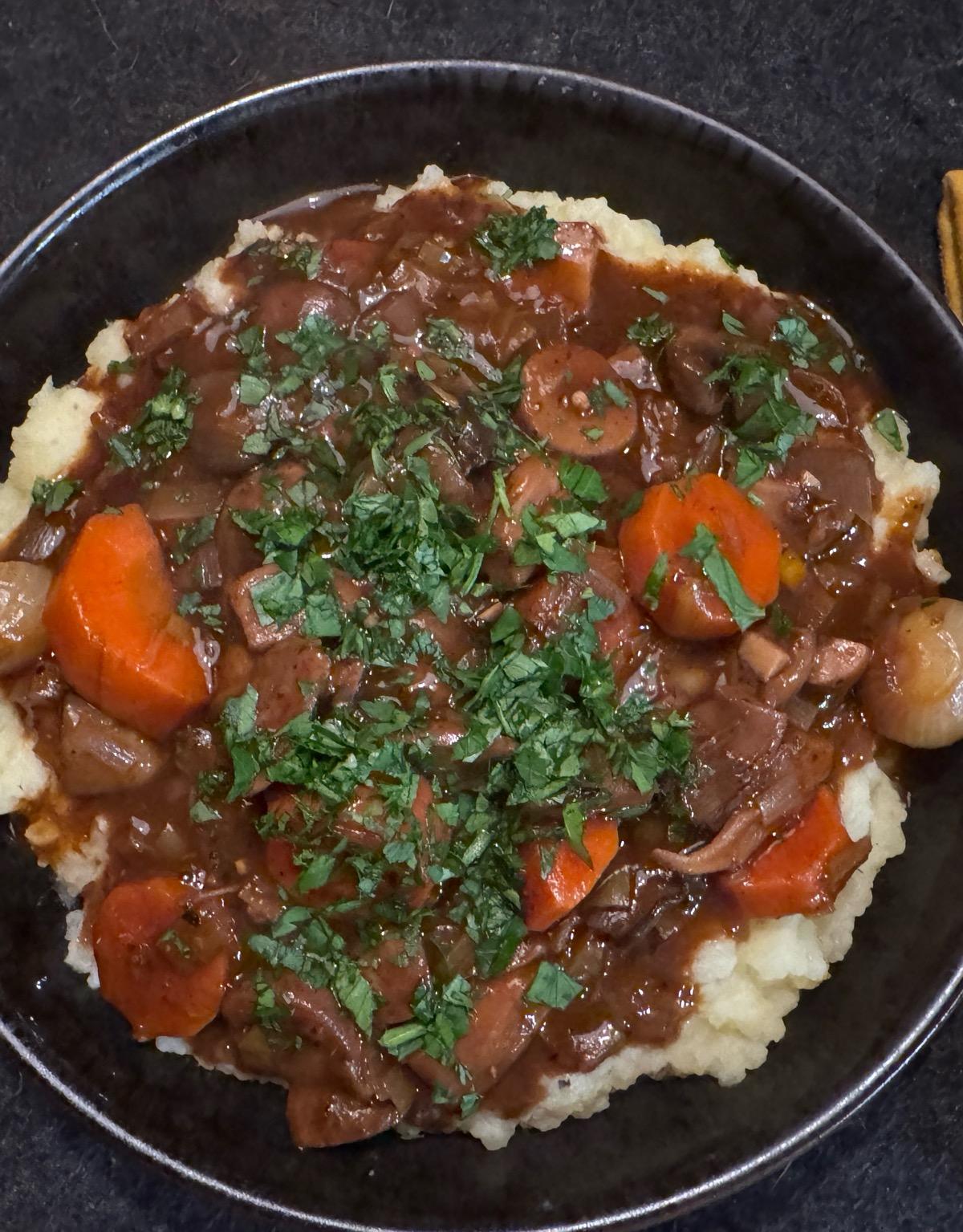 Mushroom Bourguignon