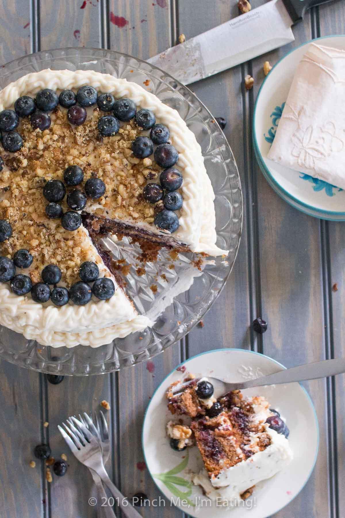 Blueberry Spice Cake with Cream Cheese Frosting