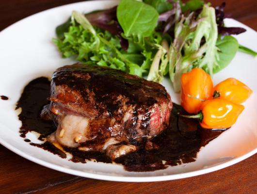 Marinated & Stuffed Filet Mignons with Merlot Habanero Sauce