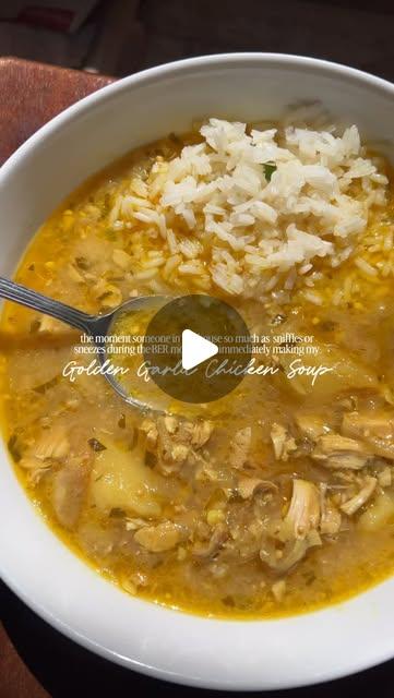 Golden Garlic Chicken Soup