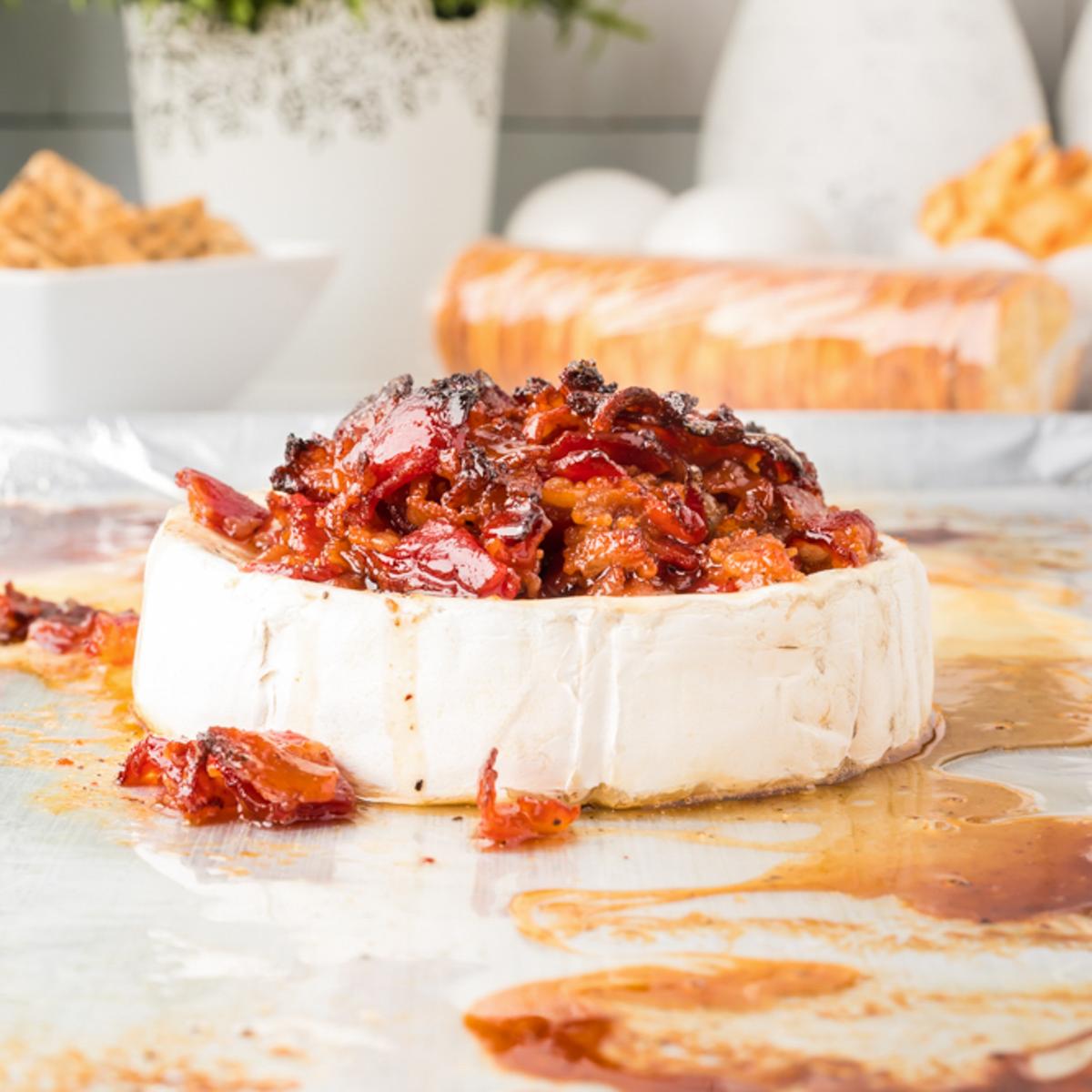 Candied Bacon Baked Brie