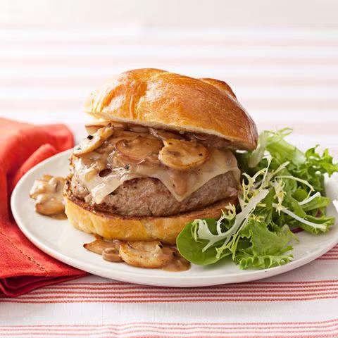 Smothered Swiss Turkey Burger