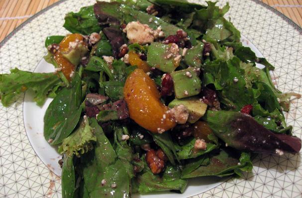 Cranberry, Glazed Walnut, Orange, Avocado and Blue Cheese Salad
