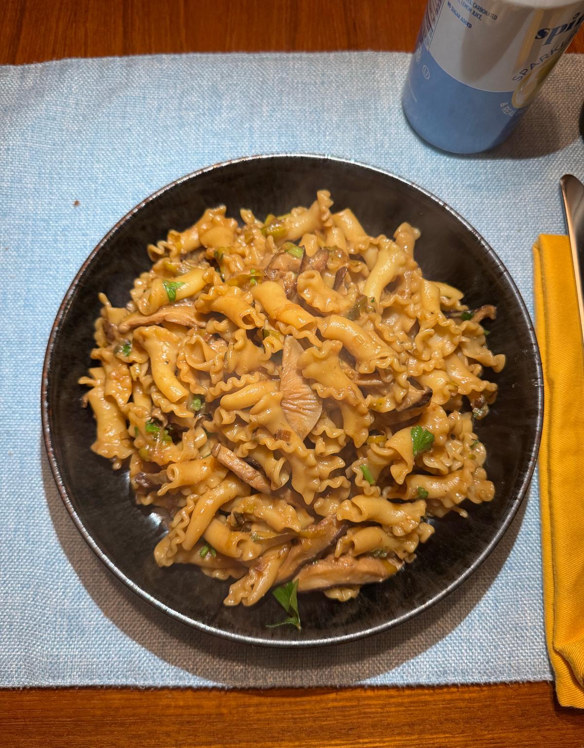 Miso Mushroom and Leek Pasta