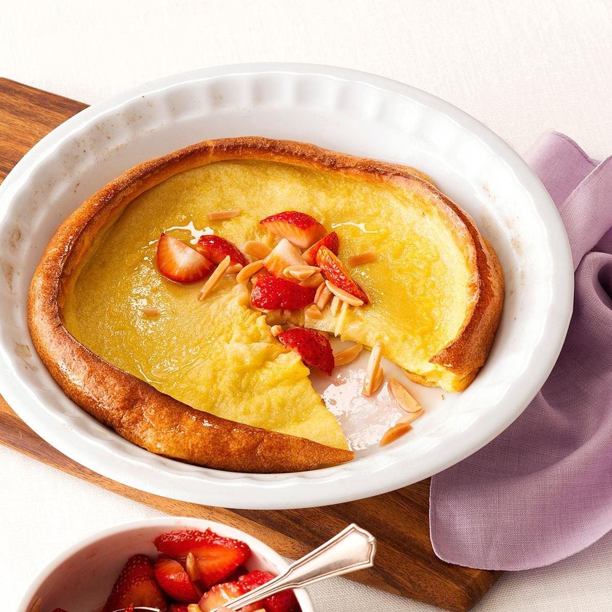 Dutch Baby Pancake with Strawberry-Almond Compote