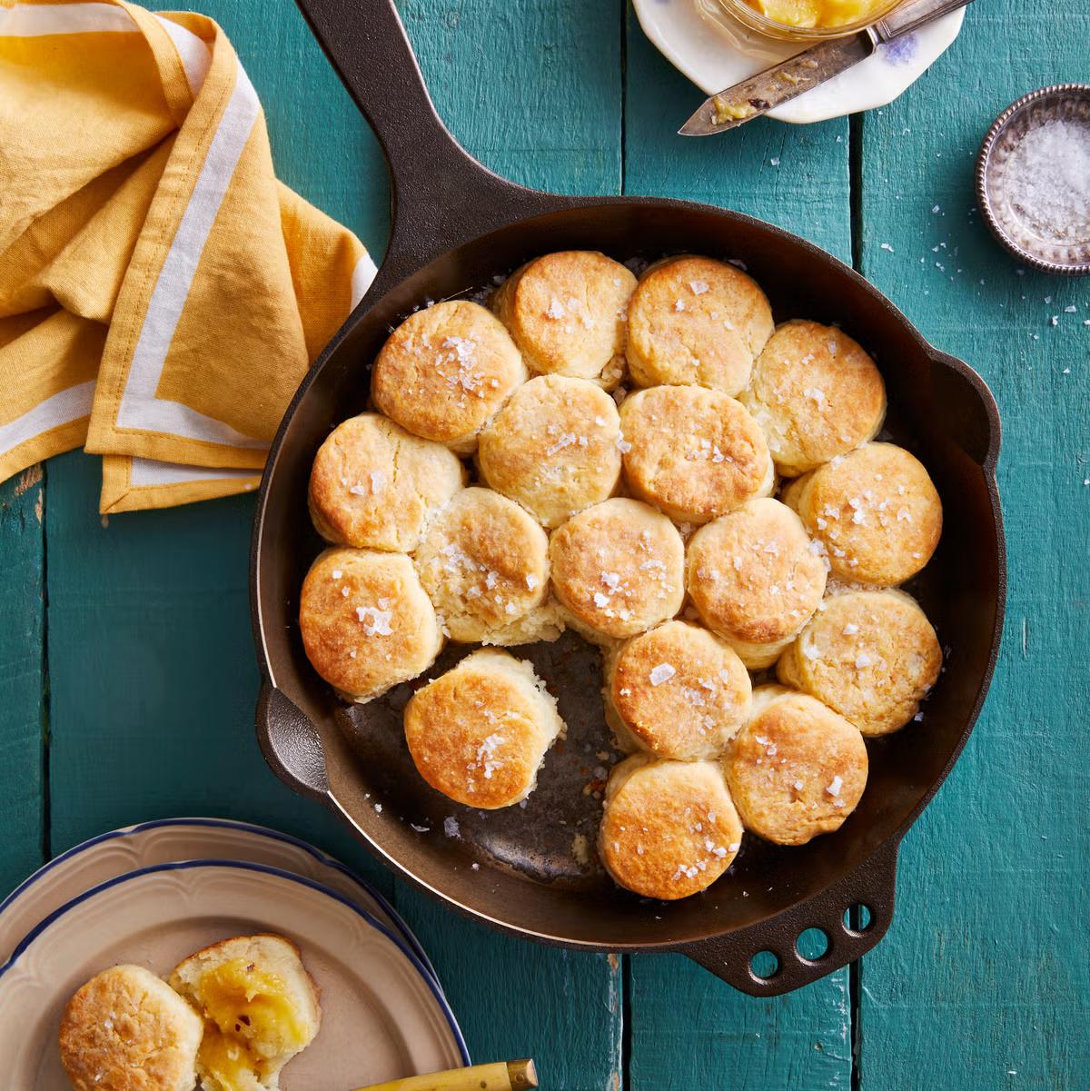 Skillet Angel Biscuits with Spicy Honey Butter