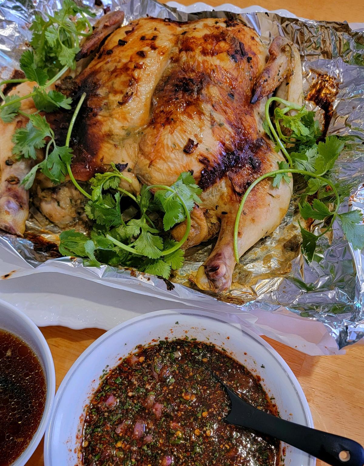 Thai Baked Chicken with Nahm Jim Jaew Dipping Sauce
