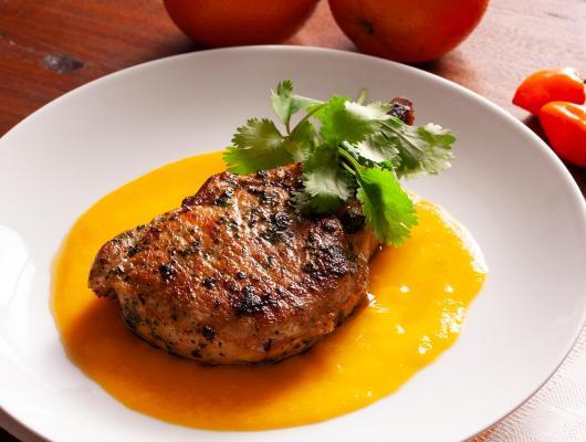 Pork Chops with Mango Habanero Sauce