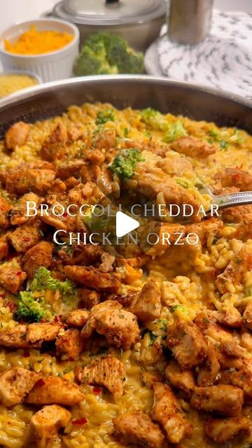 Broccoli Cheddar Chicken Orzo