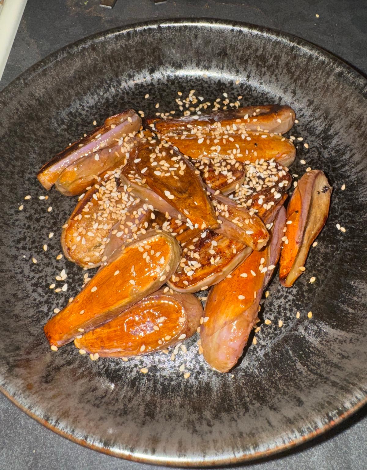Fairy Tale Eggplant with Sesame Soy Marinade